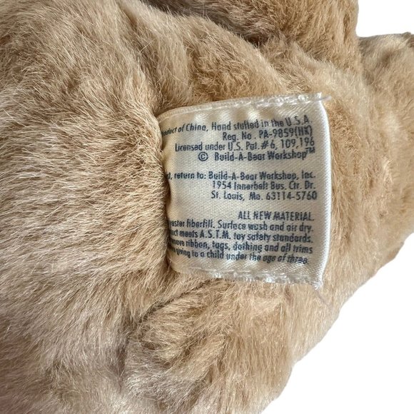 VTG 1997 Build A Bear BAB Workshop Tan Brown 15” Plush Bear Heart Nose Stuffed - Picture 7 of 9